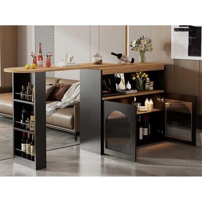 ModernLuxe Bar LED Pivotant Noir - Mobilier Contemporain ModernLuxe Bar LED Pivotant Noir - Mobilier Contemporain