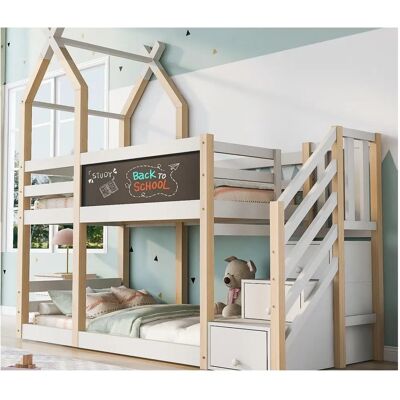 ModernLuxe Hoogslaper met Opberglade & Bord - Kindermeubels ModernLuxe Hoogslaper met Opberglade & Bord - Kindermeubels