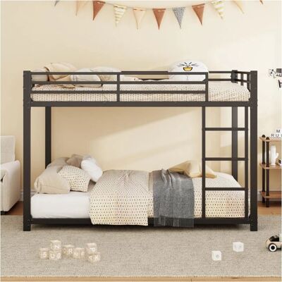 Merax Stapelbed 2 x 140 x 200 cm - Metaal - Zwart - Kinderen Merax Stapelbed 2 x 140 x 200 cm - Metaal - Zwart - Kinderen
