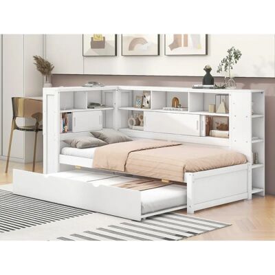 ModernLuxe - Gigogne 90x200 - Blanc - Bois massif - Bed ModernLuxe - Gigogne 90x200 - Blanc - Bois massif - Bed