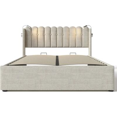 ModernLuxe - Lit coffre capitonné LED - 140x200cm - Storage bed ModernLuxe - Lit coffre capitonné LED - 140x200cm - Storage bed