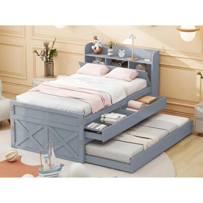 ModernLuxe - Lit gigogne bois massif - 90x190 cm ModernLuxe - Lit gigogne bois massif - 90x190 cm