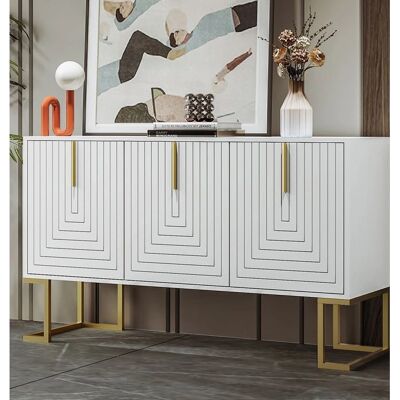 ModernLuxe - Buffet - Blanc - MDF panneaux de particules - Buffet - Publicité ModernLuxe - Buffet - Blanc - MDF panneaux de particules - Buffet - Publicité