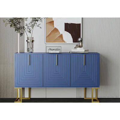 ModernLuxe Buffet Bleu en U - Buffet Moderne avec Étagères Réglables ModernLuxe Buffet Bleu en U - Buffet Moderne avec Étagères Réglables