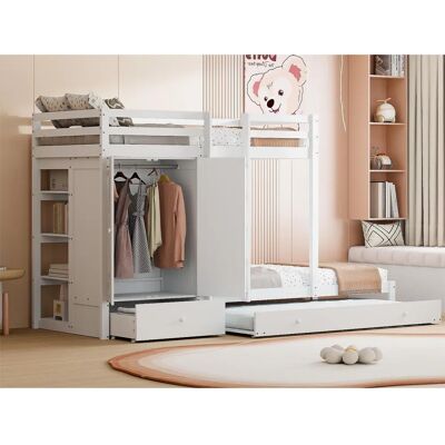 ModernLuxe - Lit superposé combiné 2x90x200 - Bunk bed with storage ModernLuxe - Lit superposé combiné 2x90x200 - Bunk bed with storage