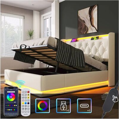ModernLuxe - Lit 180x200cm - Simili cuir - Bed with storage ModernLuxe - Lit 180x200cm - Simili cuir - Bed with storage