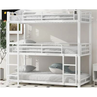 ModernLuxe - Lit superposé triple - Blanc - Bunk bed ModernLuxe - Lit superposé triple - Blanc - Bunk bed