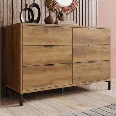 MERAX - 6-drawer dresser - 120x40x76 cm - Cômoda com 6 gavetas MERAX - 6-drawer dresser - 120x40x76 cm - Cômoda com 6 gavetas