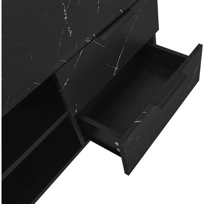 ModernLuxe Meuble TV - Marron - 200cm - LED - 2 portes & tiroirs ModernLuxe Meuble TV - Marron - 200cm - LED - 2 portes & tiroirs