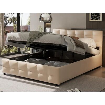 ModernLuxe - Storage Bed 180x200 - Beige - Velvet - Bed ModernLuxe - Storage Bed 180x200 - Beige - Velvet - Bed