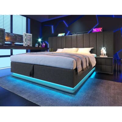 ModernLuxe - Lit coffre lin 160x200 - Bed frame ModernLuxe - Lit coffre lin 160x200 - Bed frame
