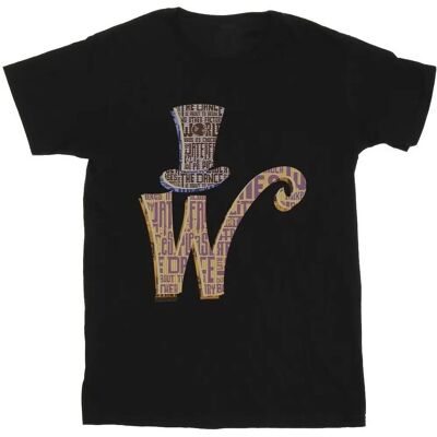 Pertemba Willy Wonka W Logo - Ragazzo Nero 12-13 anni - T-Shirt Pertemba Willy Wonka W Logo - Ragazzo Nero 12-13 anni - T-Shirt