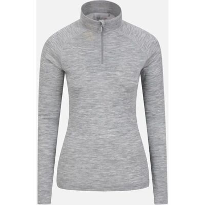 Mountain Warehouse Merino Wolle Reißverschluss Thermo Top - Grau - Größe 22 Damen Mountain Warehouse Merino Wolle Reißverschluss Thermo Top - Grau - Größe 22 Damen