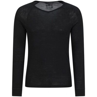Mountain Warehouse Merino Wol V-Hals Base Layer Top - Zwart - Maat: Regular/32 Mountain Warehouse Merino Wol V-Hals Base Layer Top - Zwart - Maat: Regular/32