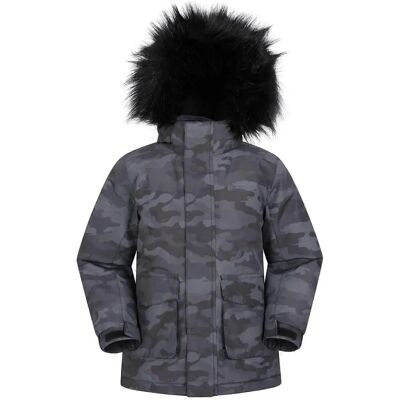 Mountain Warehouse Kinder Camouflage Waterdichte Jas - Grijs - Maat 3-4 jaar Mountain Warehouse Kinder Camouflage Waterdichte Jas - Grijs - Maat 3-4 jaar