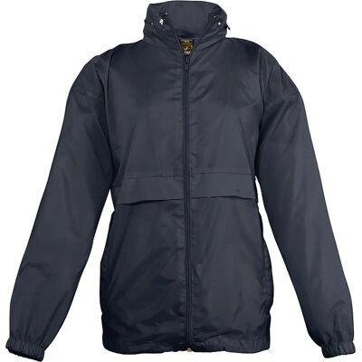 Sols Navy Unisex Kids Surf Windbreaker Jacket - Water & Windproof Sols Navy Unisex Kids Surf Windbreaker Jacket - Water & Windproof