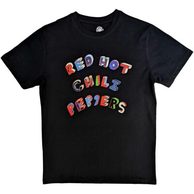 Red Hot Chili Peppers Red Hot Chilli Peppers Maglietta Unisex Adulti Lettere Nero L - T-Shirt Red Hot Chili Peppers Red Hot Chilli Peppers Maglietta Unisex Adulti Lettere Nero L - T-Shirt