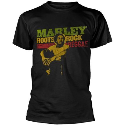 T-Shirt Unisex Bob Marley XL Nero Roots Rock Reggae T-Shirt Unisex Bob Marley XL Nero Roots Rock Reggae
