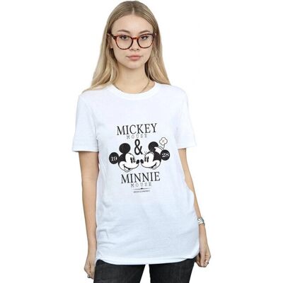 Disney Witte Mickey & Minnie Mouse Katoenen T-Shirt Disney Witte Mickey & Minnie Mouse Katoenen T-Shirt