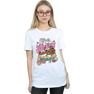Scooby-Doo Scooby Doo Womens/Ladies Life Is Sweet Cotton Boyfriend T-Shirt - T-Shirt Scooby-Doo Scooby Doo Womens/Ladies Life Is Sweet Cotton Boyfriend T-Shirt - T-Shirt
