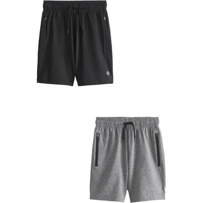 Next - Leichte Sport-Shorts - 2er-Pack - Schwarz - Shorts Next - Leichte Sport-Shorts - 2er-Pack - Schwarz - Shorts