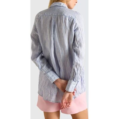 Chemise en lin rayé à volants Joules - Bleu/Multi - Chemise Chemise en lin rayé à volants Joules - Bleu/Multi - Chemise
