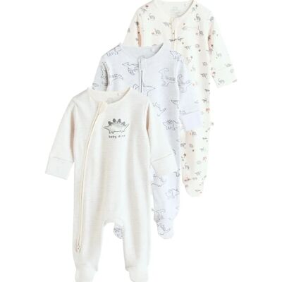 Next baby natdragt - 0-2 år, 3-pak, bomuld, tovejs lynlås Next baby natdragt - 0-2 år, 3-pak, bomuld, tovejs lynlås