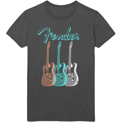 T-shirt in Cotone Chitarra Unisex Fender - Abbigliamento - Grigio Carbonio XXL T-shirt in Cotone Chitarra Unisex Fender - Abbigliamento - Grigio Carbonio XXL