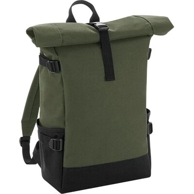 Bagbase Block Roll Top Backpack - Polyester, Laptop, Adjustable Strap Bagbase Block Roll Top Backpack - Polyester, Laptop, Adjustable Strap