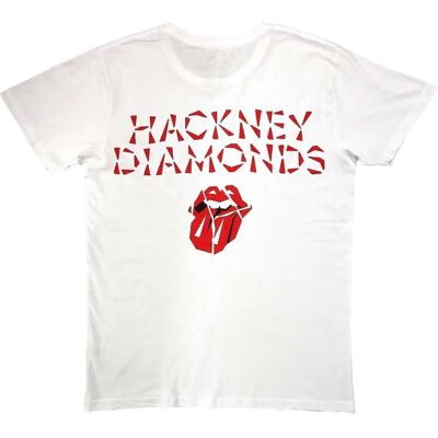 T-Shirt unisex bianco dei Rolling Stones - Stampa posteriore T-Shirt unisex bianco dei Rolling Stones - Stampa posteriore