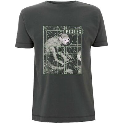 Pixies Unisex Monkey Grid Cotton T-Shirt - T-Shirt Pixies Unisex Monkey Grid Cotton T-Shirt - T-Shirt