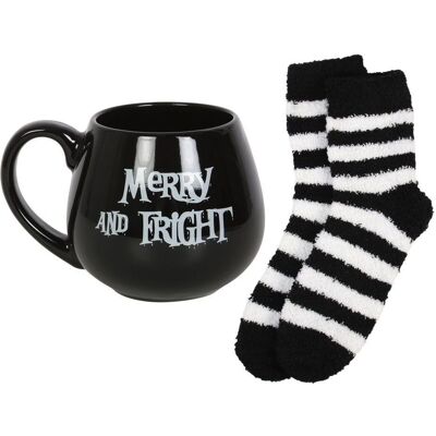 Something Different Merry & Fright Set de Taza et Chaussettes de Noël - Noir/Blanc - Publicité Something Different Merry & Fright Set de Taza et Chaussettes de Noël - Noir/Blanc - Publicité