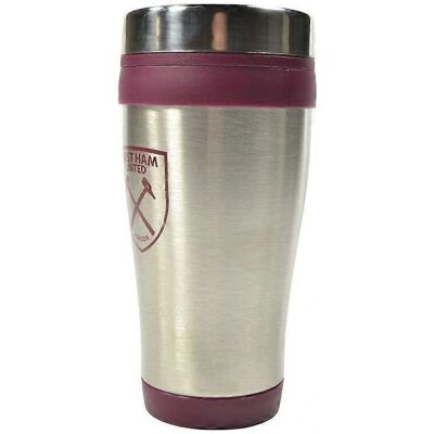 West Ham United FC Executive Metallic Travel Mug Silver/Maroon - Travel Mug West Ham United FC Executive Metallic Travel Mug Silver/Maroon - Travel Mug