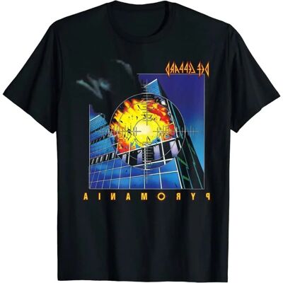 T-Shirt Nero Pyromania di Def Leppard - Abbigliamento Unisex Adulti T-Shirt Nero Pyromania di Def Leppard - Abbigliamento Unisex Adulti