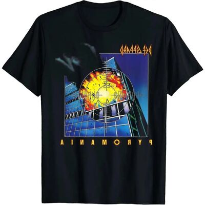 T-shirt Nero Pyromania di Def Leppard - Unisex T-shirt Nero Pyromania di Def Leppard - Unisex