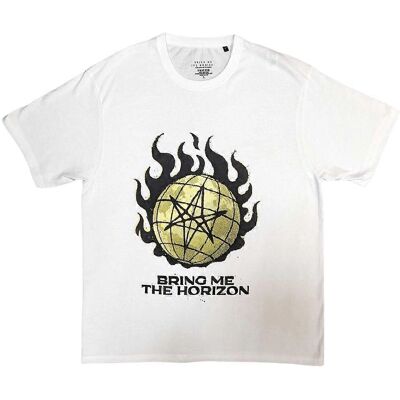 Bring Me The Horizon Maglietta Unisex Globo - Bianco/Giallo - S Bring Me The Horizon Maglietta Unisex Globo - Bianco/Giallo - S