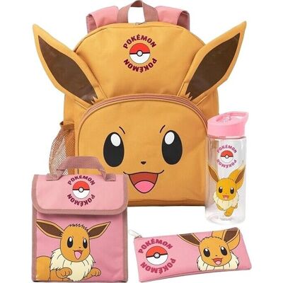 Ensemble Sac à Dos Pokémon Eevee Marron/Rose Ensemble Sac à Dos Pokémon Eevee Marron/Rose