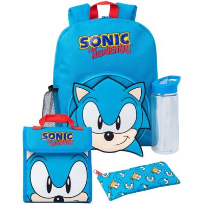 Ensemble Sac à Dos Logo Sonic The Hedgehog - Sac à Dos, Boîte à Lunch, Trousse Ensemble Sac à Dos Logo Sonic The Hedgehog - Sac à Dos, Boîte à Lunch, Trousse
