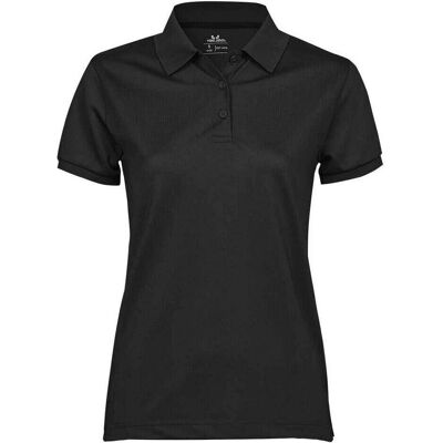 Tee Jays Womens Polo Shirt - Black - Short Sleeve Tee Jays Womens Polo Shirt - Black - Short Sleeve