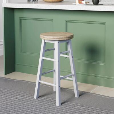 Tabouret de bar en bois blanc Vida de Home Discount Chef - Maison & Rangement - Publicité Tabouret de bar en bois blanc Vida de Home Discount Chef - Maison & Rangement - Publicité