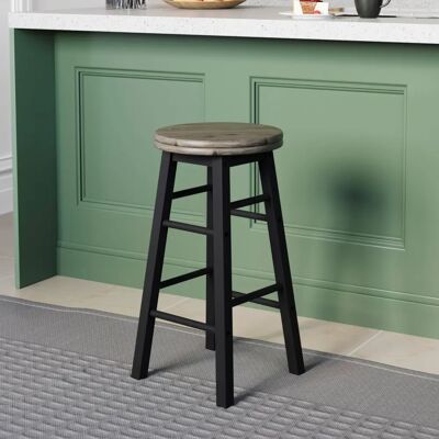Home Discount Solid Wood Revolving Bar Stool Black - Bar Stool Home Discount Solid Wood Revolving Bar Stool Black - Bar Stool