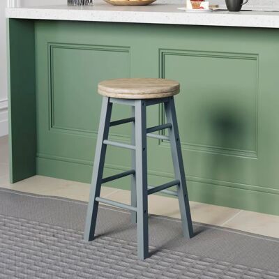 Home Discount Chef Vida Solid Pine Bar Stool Seat Grey Furniture - Bar Stool Home Discount Chef Vida Solid Pine Bar Stool Seat Grey Furniture - Bar Stool