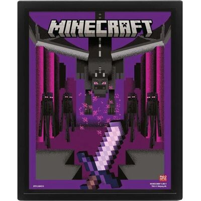 Minecraft Duel de Dragon Encadré - Affiche 3D - Publicité Minecraft Duel de Dragon Encadré - Affiche 3D - Publicité