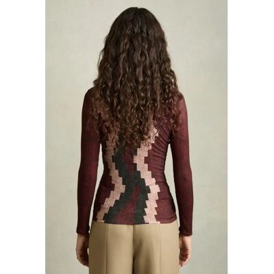 Reiss Gianna Burgunder Geometrisches Top Reiss Gianna Burgunder Geometrisches Top