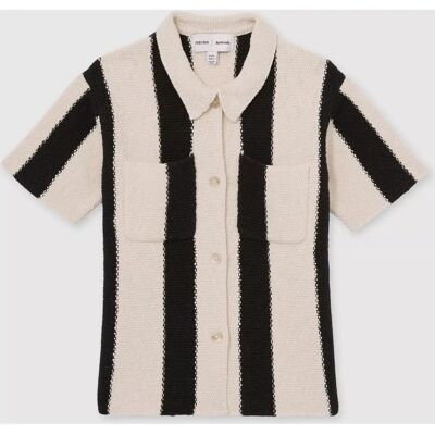 Reiss Clive - Schwarz Streifen Baumwollshirt Reiss Clive - Schwarz Streifen Baumwollshirt