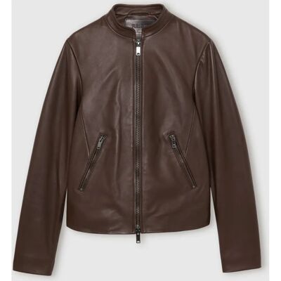 Reiss Allie Leather Jacket - Leather, Double Zip, Slim Fit Reiss Allie Leather Jacket - Leather, Double Zip, Slim Fit