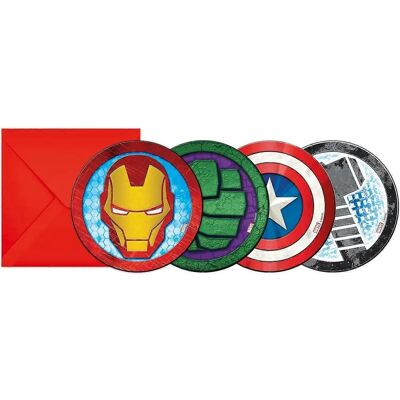 Marvel Avengers Mighty Invitations - 6-pack, Multicoloured Marvel Avengers Mighty Invitations - 6-pack, Multicoloured