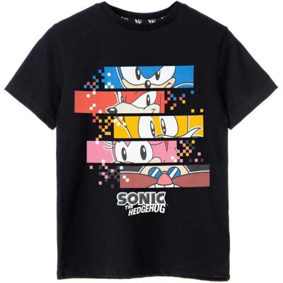 T-shirt Pixel Noir Sonic The Hedgehog - Garçons T-shirt Pixel Noir Sonic The Hedgehog - Garçons