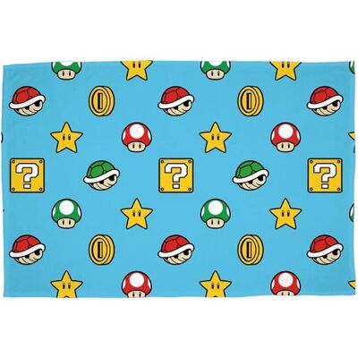 Super Mario Couverture Polaire Rotative Bleue Super Mario Couverture Polaire Rotative Bleue