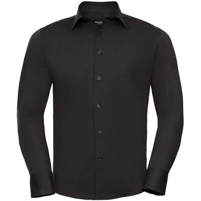 Russell Athletic Russell Collectie Zwart Fitted Lange Mouw Shirt - Shirt Russell Athletic Russell Collectie Zwart Fitted Lange Mouw Shirt - Shirt